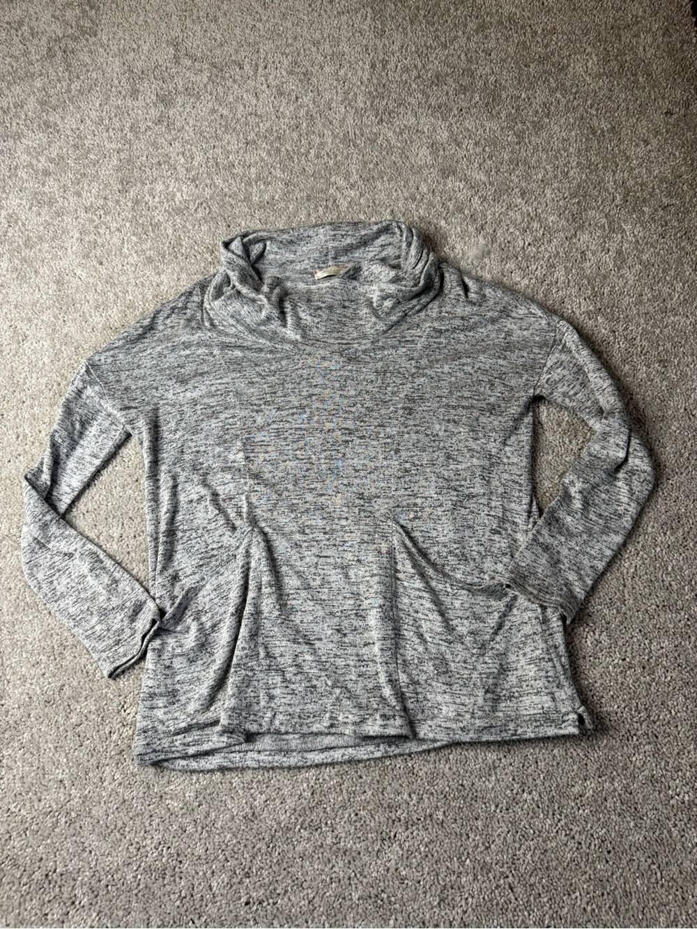 Altar'd State Intimates Gray Marled Cowl Neck Long Sleeve Lounge Top